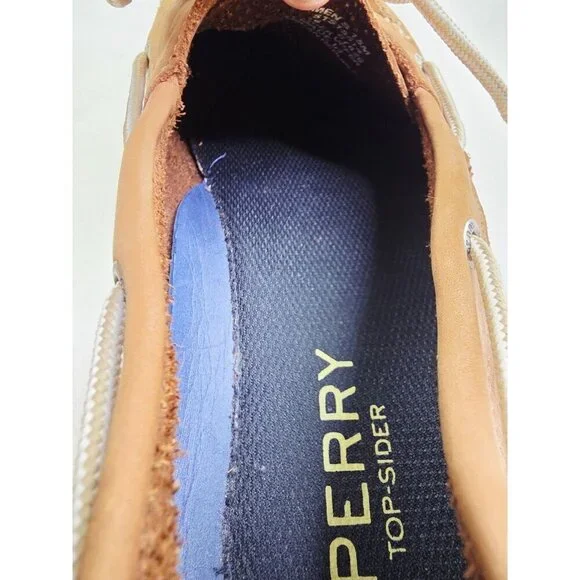 Sperry Top Sider Size 15M Men Camel Mesh Leather Lace Up Low Boat Shoes STS15514 - Picture 5 of 12